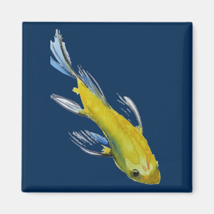 Gult koi japansk karp vattenfärgsfisk magnet