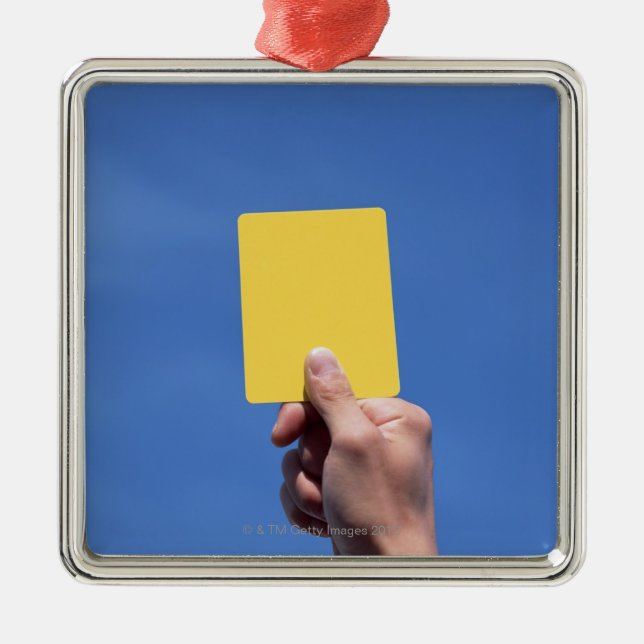 Gult kort julgransprydnad metall (Framsidan)