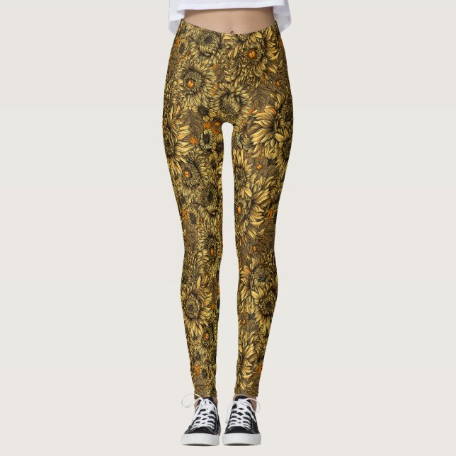 Gult krysantemum blommor och skalbaggar av orange leggings (Framsida)