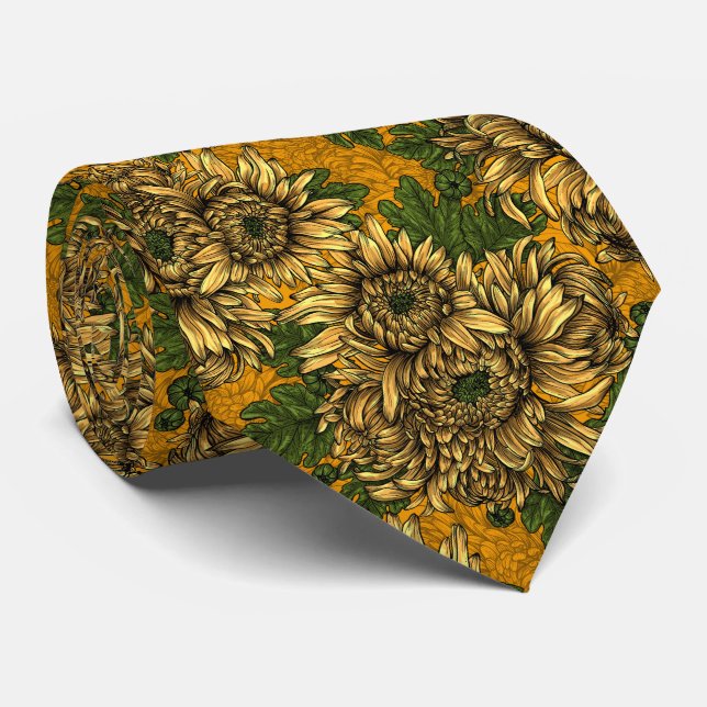 Gult krysanthemum-blommor slips (Rullad)