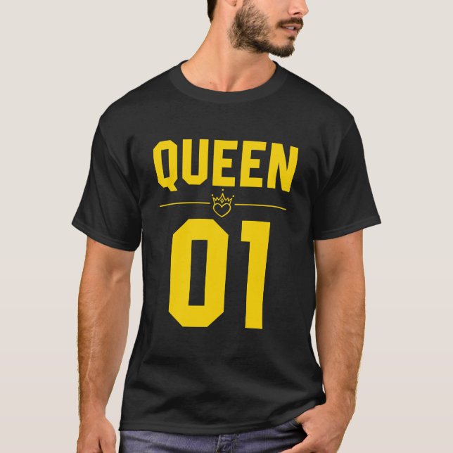Gult Kung och drottning 01 T Shirt (Framsida)