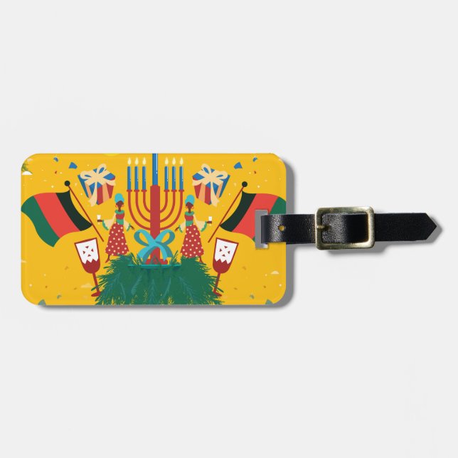 gult Kwanzaa Bagagebricka (Horisontell Framsida)