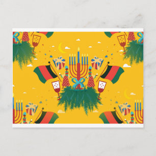 gult Kwanzaa Vykort