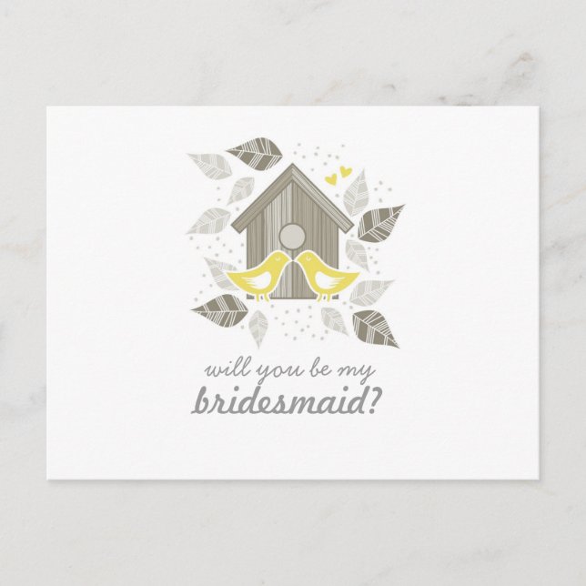 gult kyssar fåglar mitt vågrät inbjudan vykort (Framsida)
