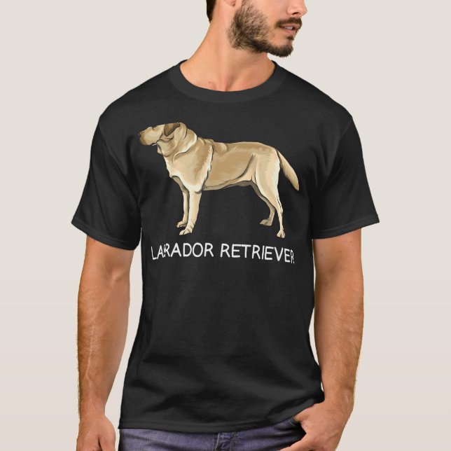 Gult Labour Retriever Crazy Hund T Shirt (Framsida)