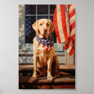 Gult labrador 4:e juli poster