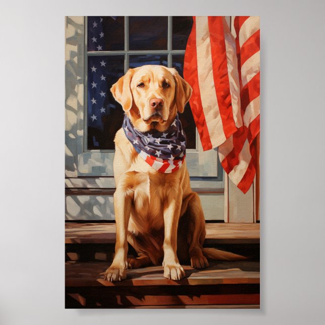 Gult labrador 4:e juli poster (Framsidan)