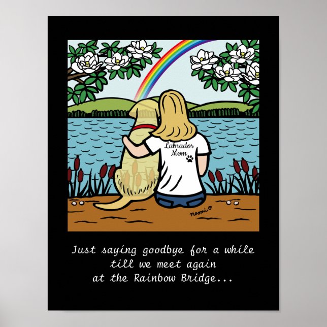 Gult Labrador Angel och Mamma Blonde L Poster (Framsidan)