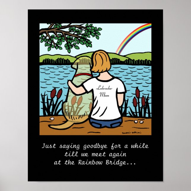 Gult Labrador Angel och Mamma Poster (Framsidan)