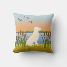 Gult Labrador Bird Hund Sunset Kudde