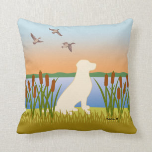 Gult Labrador Bird Hund Sunset Kudde