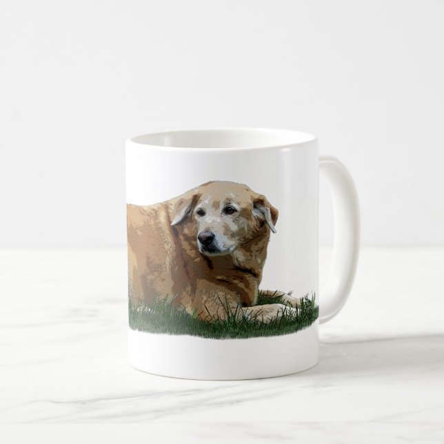 Gult Labrador Blandras Coffee Mugg (Framsida höger)