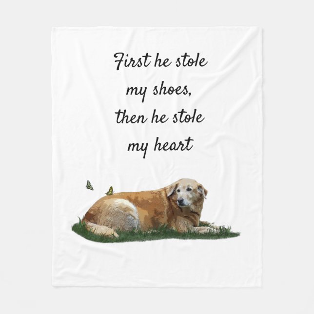 Gult Labrador Blandras Fleece Blanket (Framsidan)