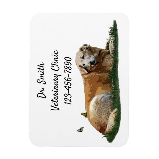 Gult Labrador Blandras Flexible Magnet (Vertikal)