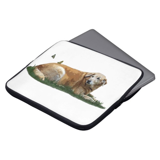 Gult Labrador Blandras Laptop sleeve (Framsida topp)