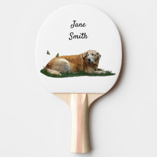 Gult Labrador Blandras Ping Pong Paddle Pingisracket