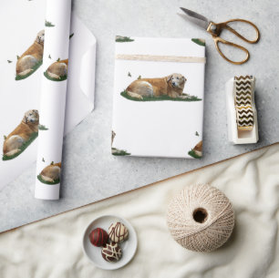 Gult Labrador Blandras Wrapping Papper Presentpapper