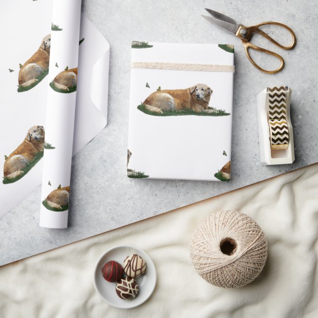 Gult Labrador Blandras Wrapping Papper Presentpapper (Hantverk)