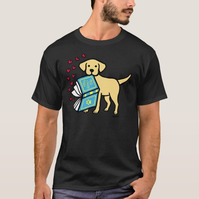 Gult Labrador Bok Kärlek T Shirt (Framsida)