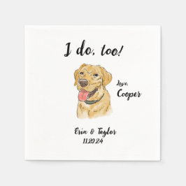 Gult Labrador Bröllop Cocktail Napkin Pappersservett