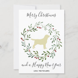 Gult Labrador Elegant Hund God jul Julkort