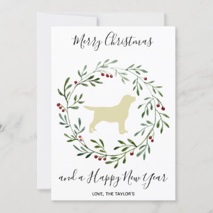 Gult Labrador Elegant Hund God jul Julkort