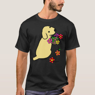 Gult Labrador Flower Basket T Shirt