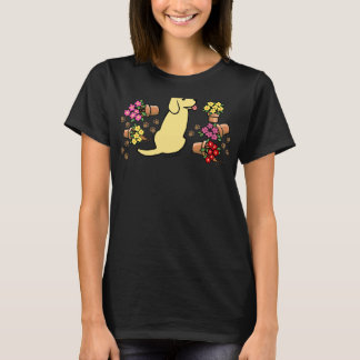Gult Labrador Flower Pots T Shirt