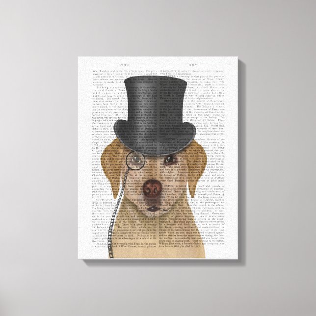 Gult Labrador, Formal Hound and Hat Canvastryck (Framsida)
