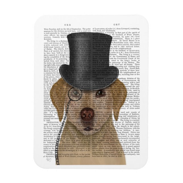 Gult Labrador, Formal Hound and Hat Magnet (Vertikal)