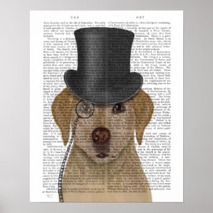 Gult Labrador, Formal Hound and Hat Poster