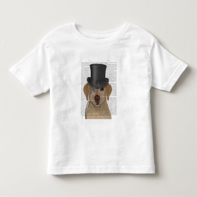 Gult Labrador, Formal Hound and Hat T Shirt (Framsida)