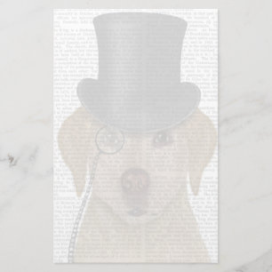 Gult Labrador, formell hund och hatt Brevpapper