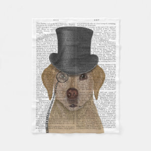 Gult Labrador, formell hund och hatt Fleecefilt