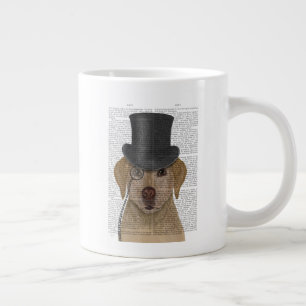 Gult Labrador, formell hund och hatt Jumbo Mugg