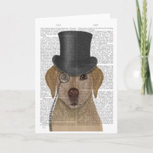 Gult Labrador, formell hund och hatt Kort