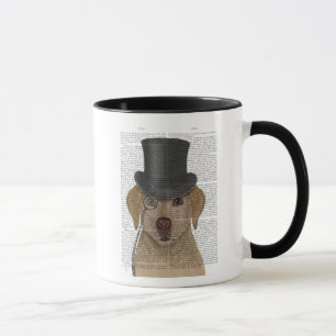 Gult Labrador, formell hund och hatt Mugg