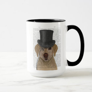 Gult Labrador, formell hund och hatt Mugg