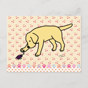 Gult Labrador Friendly Vykort