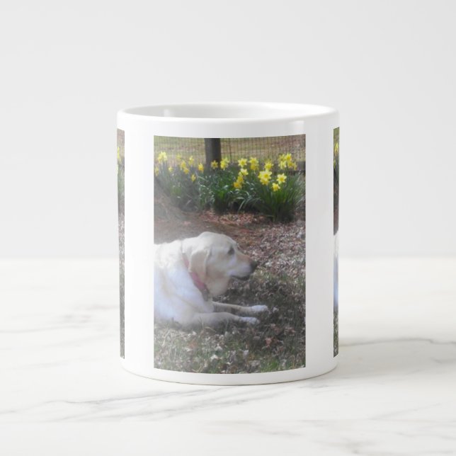 Gult Labrador Giant Coffee Mugg Jumbo Mugg (Framsidan)