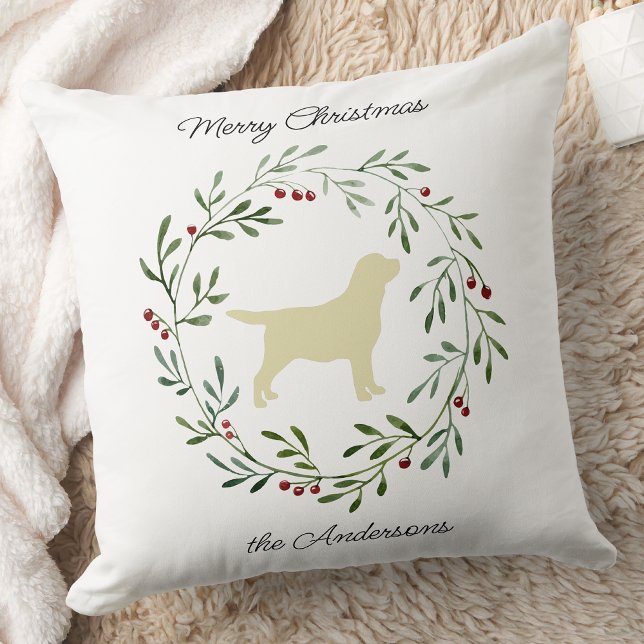 Gult Labrador God jul Labrador Retriever Kudde (Skapare uppladdad)