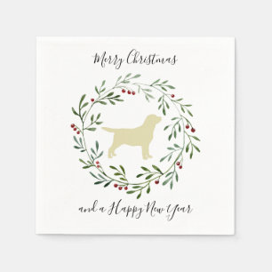 Gult Labrador God jul Labrador Retriever Pappersservett