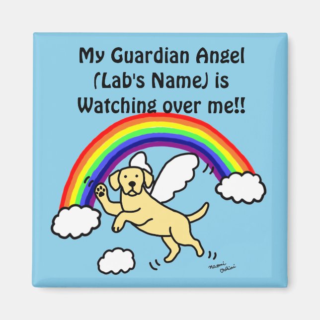 Gult Labrador Guardian Angel (Rainbow Bridge) Magnet (Framsidan)