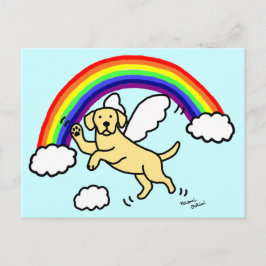 Gult Labrador Guardian Angel (Rainbow Bridge) Vykort
