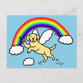 Gult Labrador Guardian Angel (Rainbow Bridge) Vykort