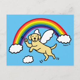 Gult Labrador Guardian Angel (Rainbow Bridge) Vykort