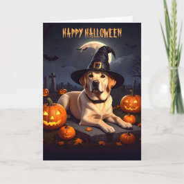 Gult Labrador Halloween Kort