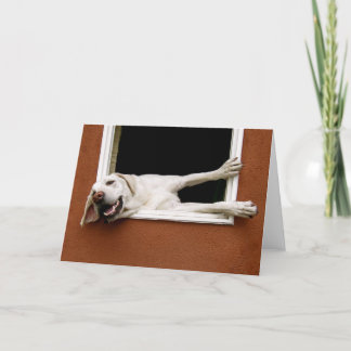 Gult Labrador-hälsningskort Kort