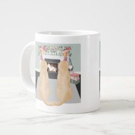 Gult Labrador Hundar i julgransscenen Jumbo Mugg