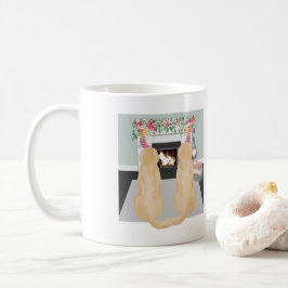 Gult Labrador Hundar i julgransscenen Kaffemugg